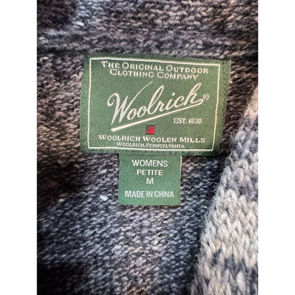 Woolrich Womens Petite Cardigan Sweater M Gray Button Closure & Patterned Design - Picture 2 of 14